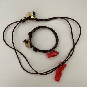 Real coral necklace and bracelet set from Santorini